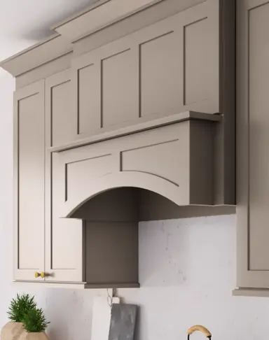 Arched hood cover side detail