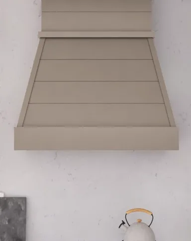 Farmhouse hood cover shiplap detail
