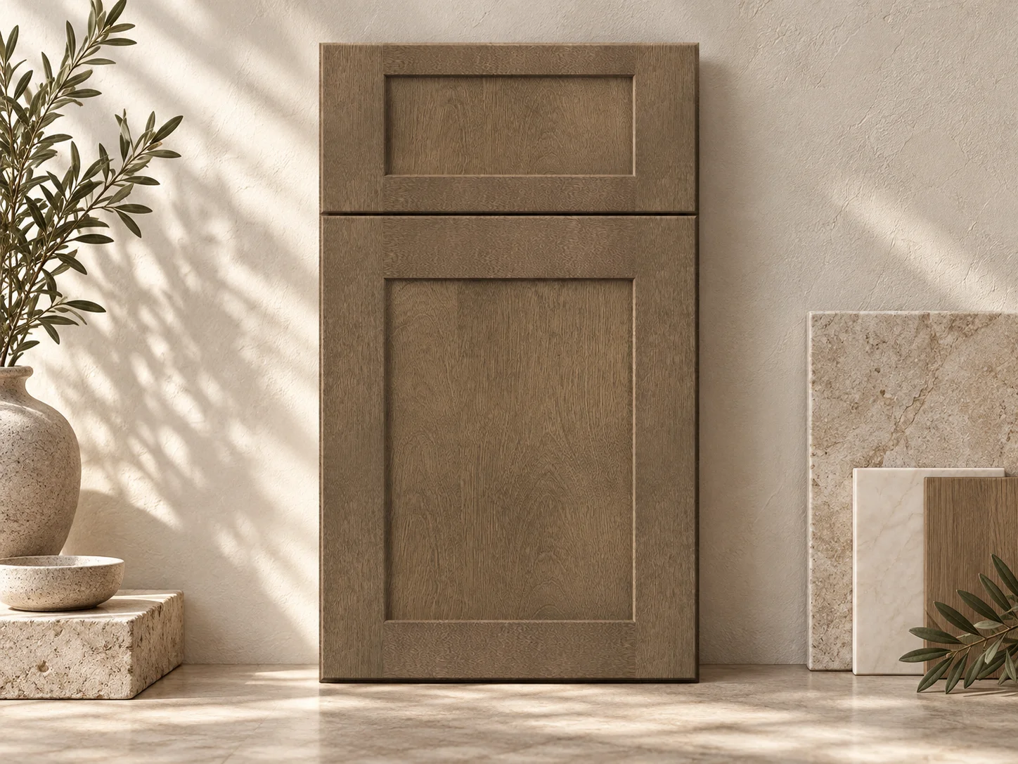 Mocha wood cabinet finish