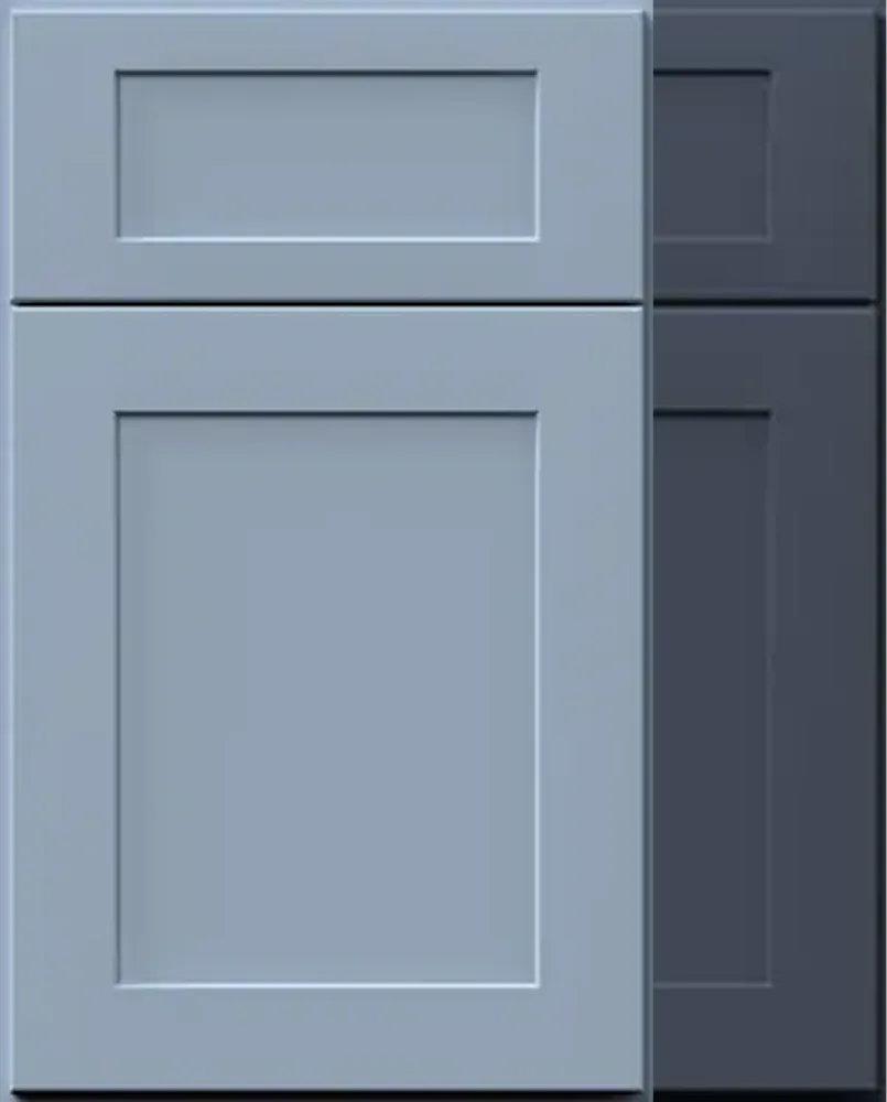 Navy and Izel Blue Shaker doors