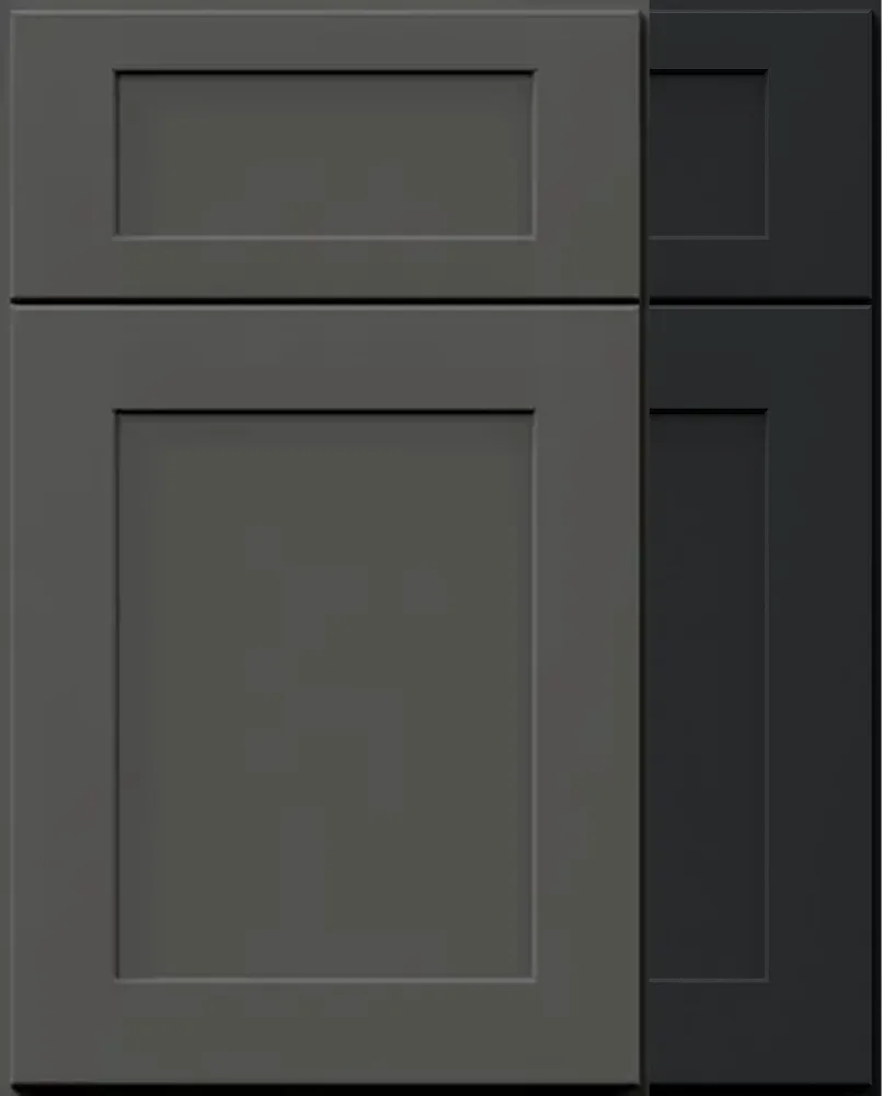 Pitch Black and Cabernet Shaker doors