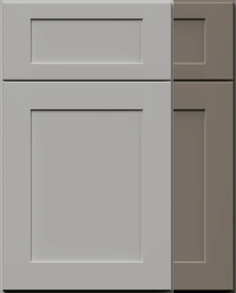 Gray and Cobblestone Shaker doors