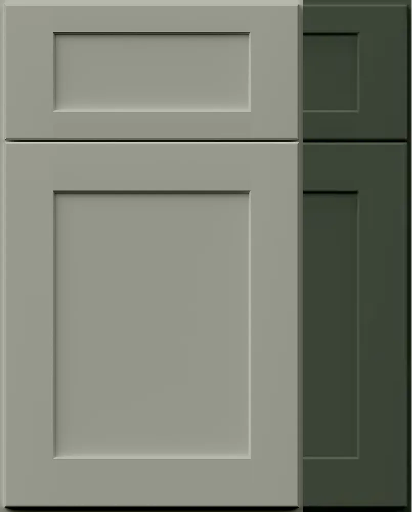 Sage Green and Hunter Green Shaker doors