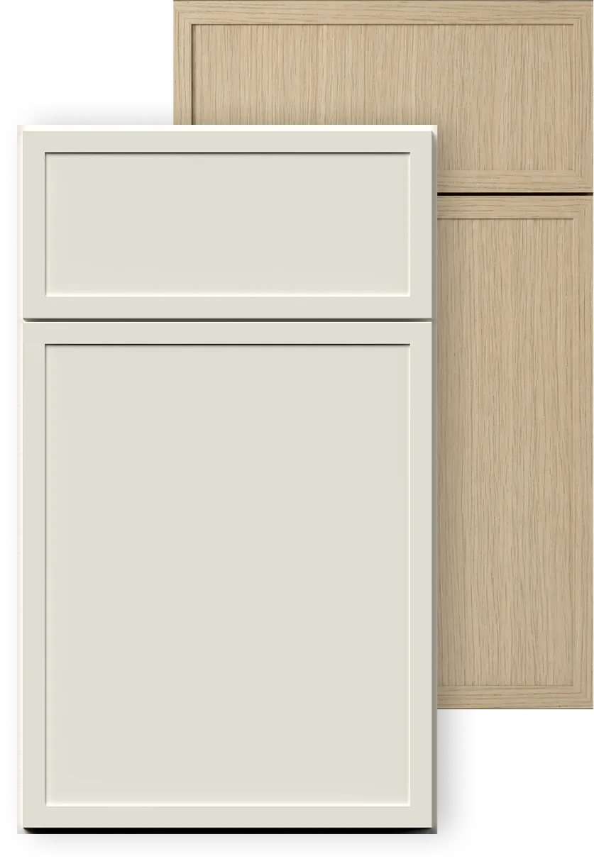 Dove and White Oak two-tone cabinet combination